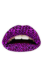 Violent Lips Purple Cheetah Lip Tattoo Makeup Costume Lipstick