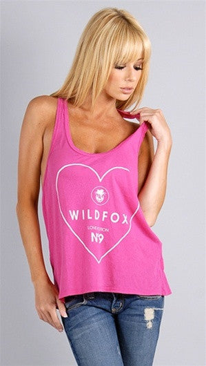 Wildfox Couture #9 Love Baggy Boy Tank in Magenta