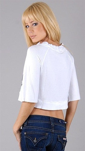 Wildfox Couture Love Metal Crop Jock Top in White