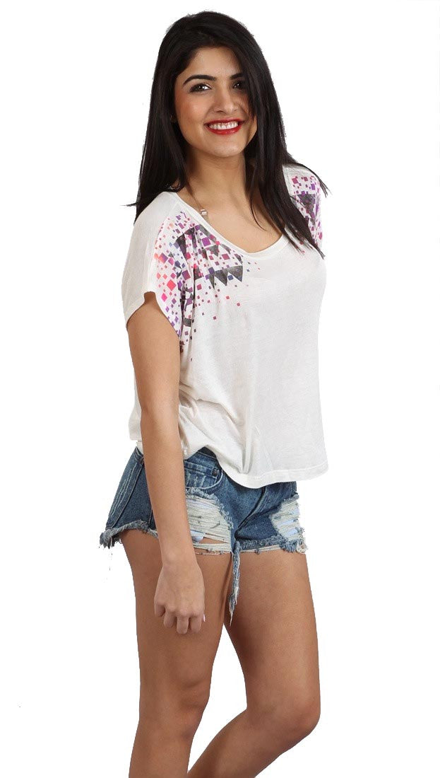 WKSHP Modern Armor graphic tee Top in Off White