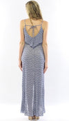 Woodleigh Clothing Spaghetti Strap Maxi Dress in Sky Stripe
