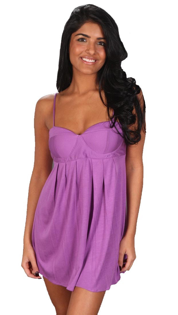 Revolver Jen Bra Top Empire Tank Dress Violet Purple 