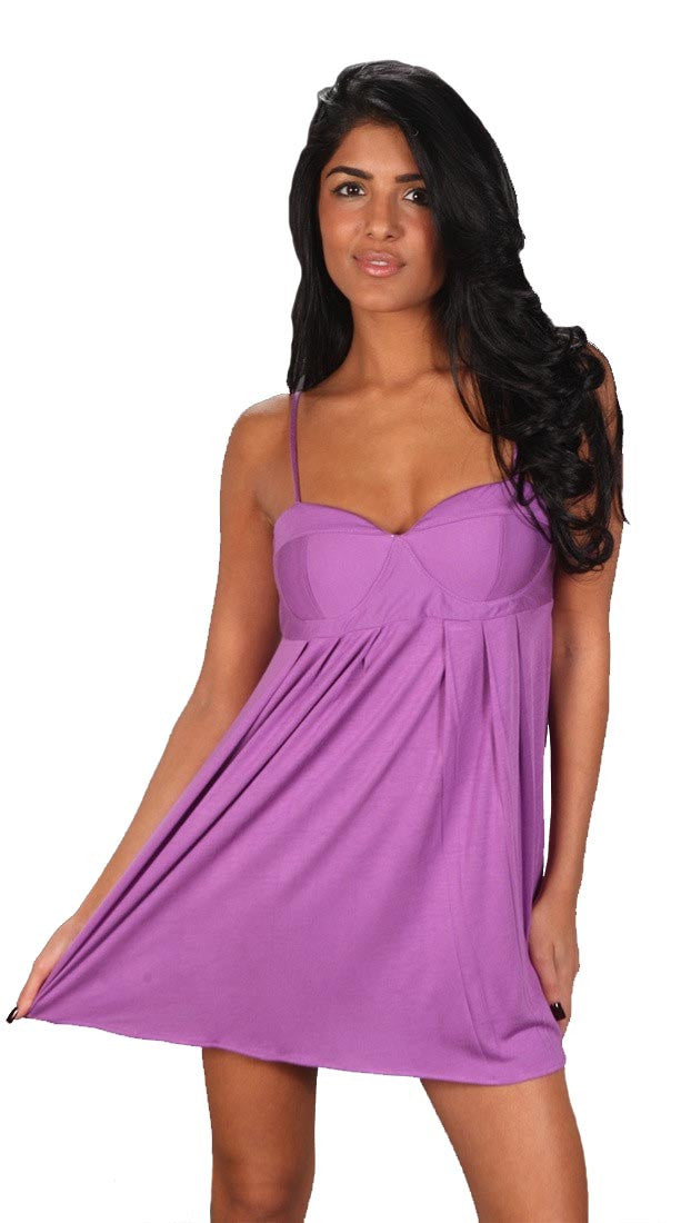 Revolver Jen Bra Top Empire Tank Dress Violet Purple 