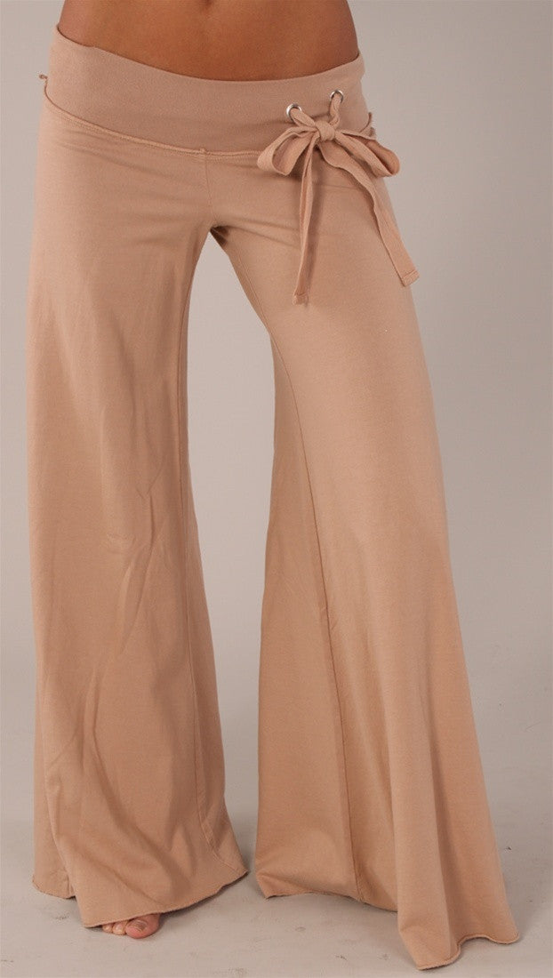 Wide Leg Drawstring Pant by Young Fabulous & Broke in Tan