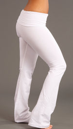 Kinkate Basic Flare Fold Over Legging Pants White