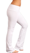 Kinkate Basic Flare FoldOver Legging Pants White