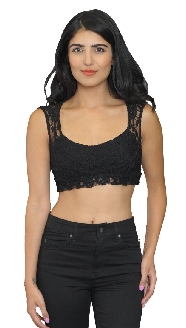 Cheryl Black Lace Crop Top Bralette from Zendo Couture @ Apparel