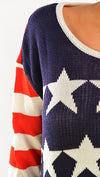 Zendo Reversed American Flag Pullover Sweater