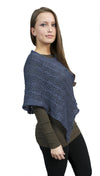 Zendo Sweater Knit Pullover Poncho Blue