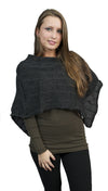 Zendo Sweater Knit Pullover Poncho Charcoal