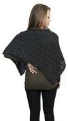 Zendo Sweater Knit Pullover Poncho Charcoal