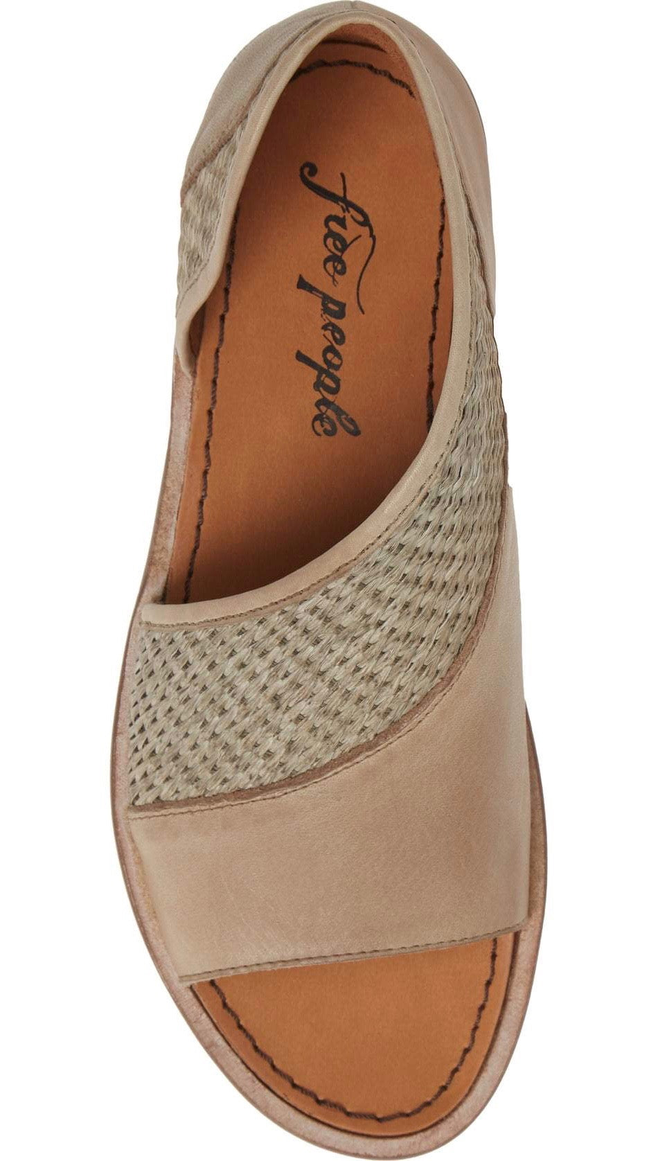 Free People Mont Blanc Sandal Green Textured Slip On D'Orsay Shoes | ShopAA