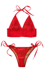 beach bunny swim hard summer bikini red