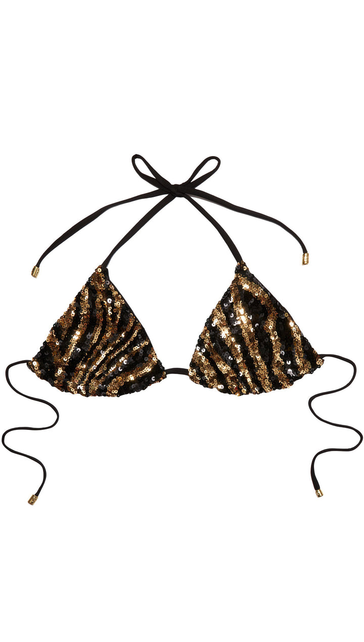 Shiloh Triangle Bikini Top Tiger Sequins | Beach Bunny Swimwear | ShopAA