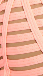 Beach Bunny Swimwear Hard Summer Triangle Bikini Top Light Coral Neon
