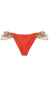 Pretty in Pearls Poppy Red Skimpy Bikini Bottoms | Beach Bunny Swimwear 