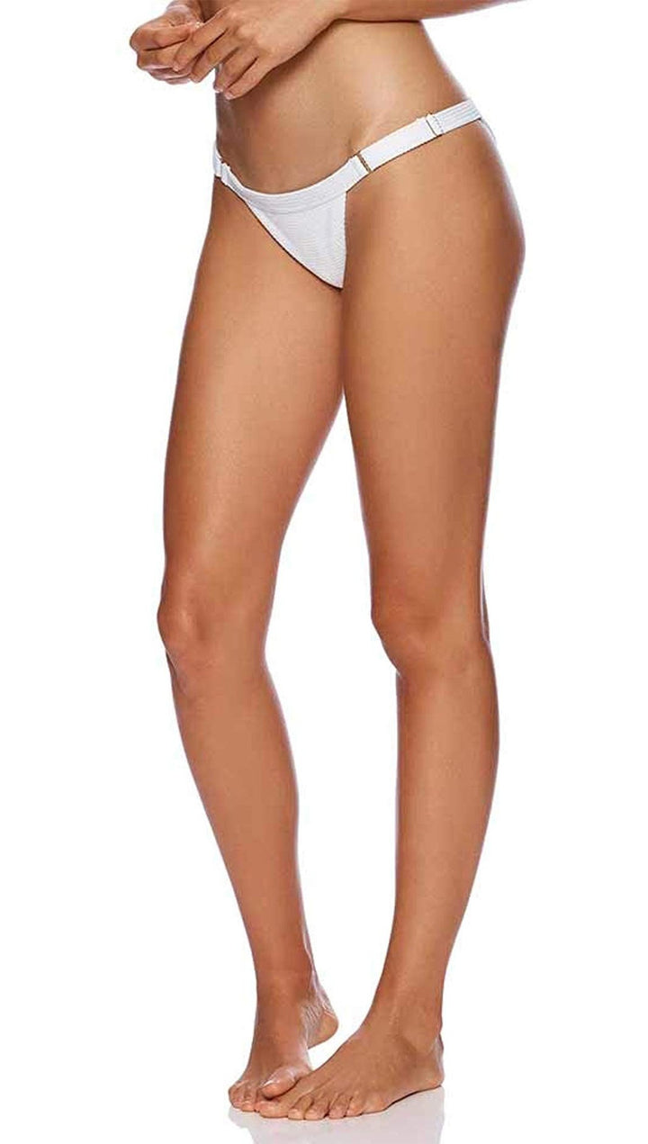 Reese Skimpy Bottoms White Bikini Waffle Beach Bunny Swimwear I ShopAA