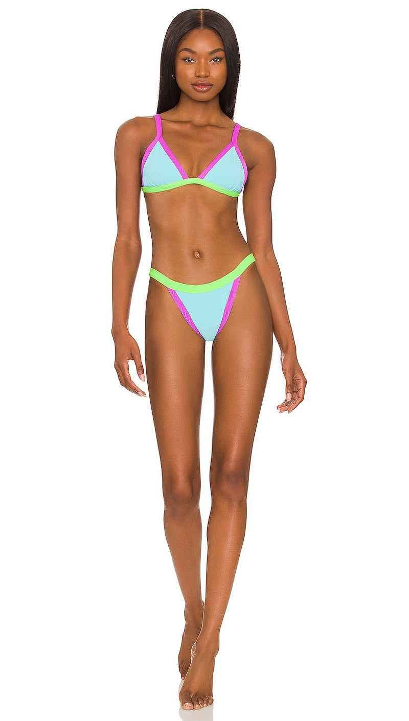 Beach Riot Becca Bikini Swim Bottom Cool Fluorescents Neon contrast colorblock I ShopAA