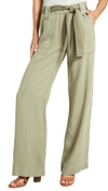 Bella Dahl Wide Leg High Waist Contrast Belt Cargo Pants Dusk Green I ShopAA