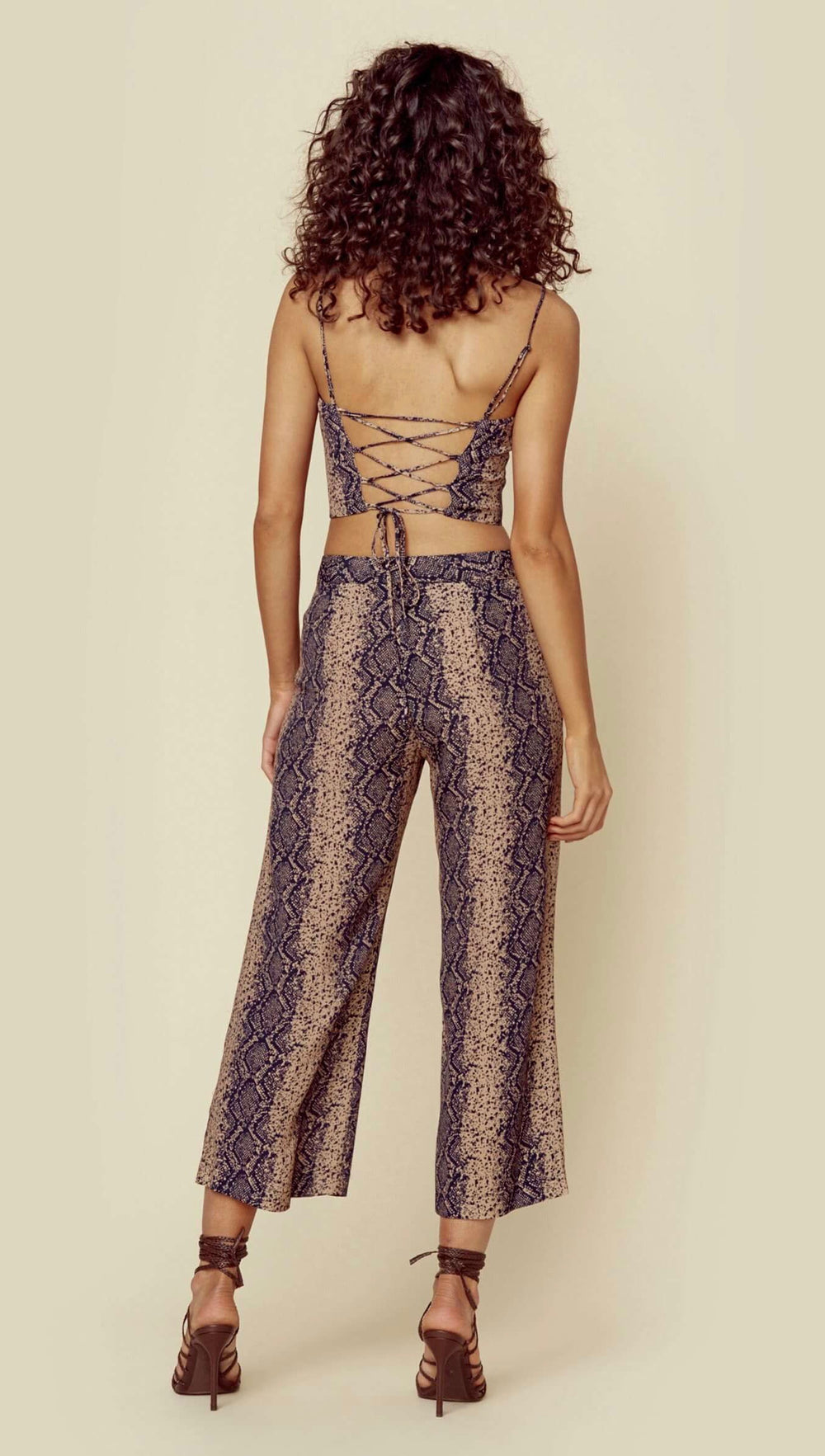 Blue Life Camilla Pant Boa Print Wide Leg Crop I ShopAA