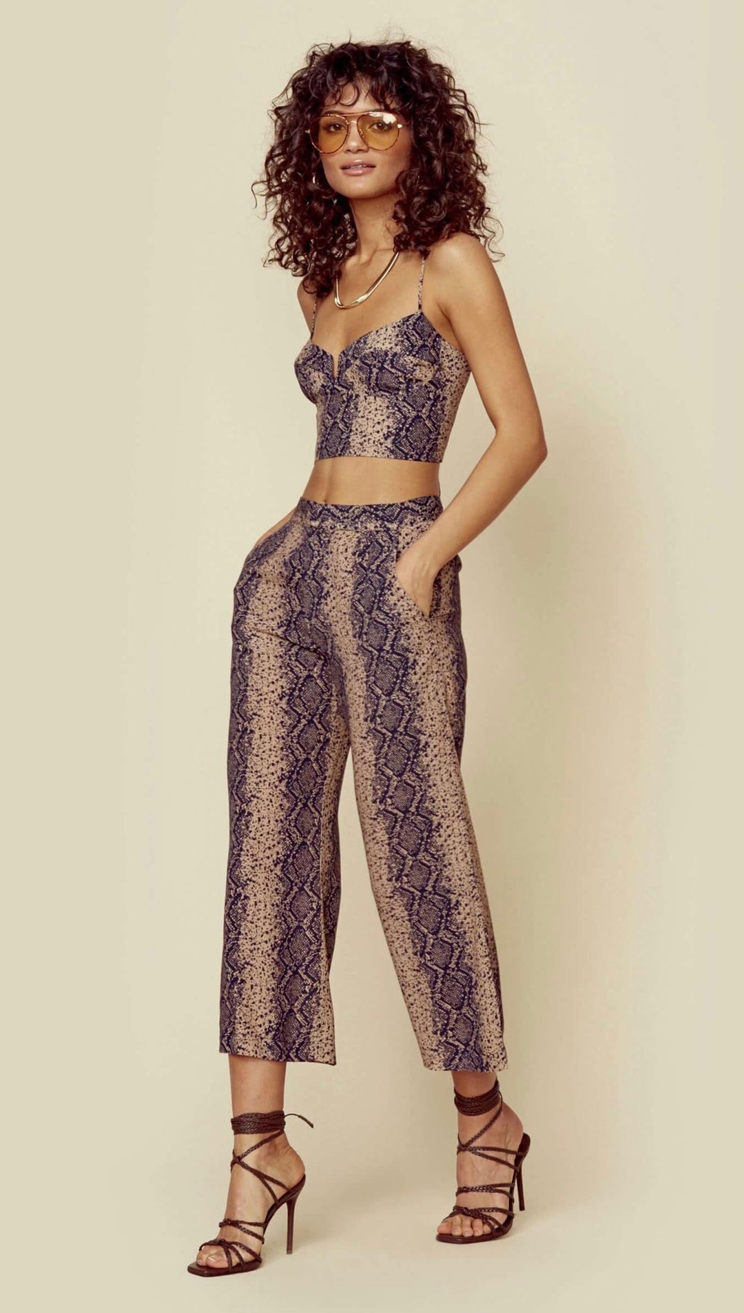 Blue Life Raquel Crop Top Boa Print Snake I ShopAA