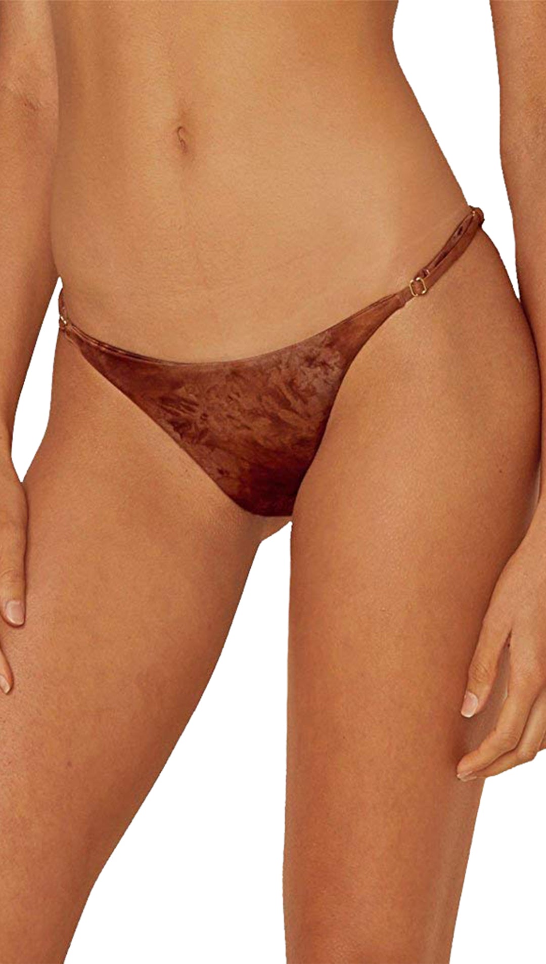 Blue Life Swim Sweetheart Skimpy Bikini Bottom Brown Truffle Tie Dye Print Swimwear