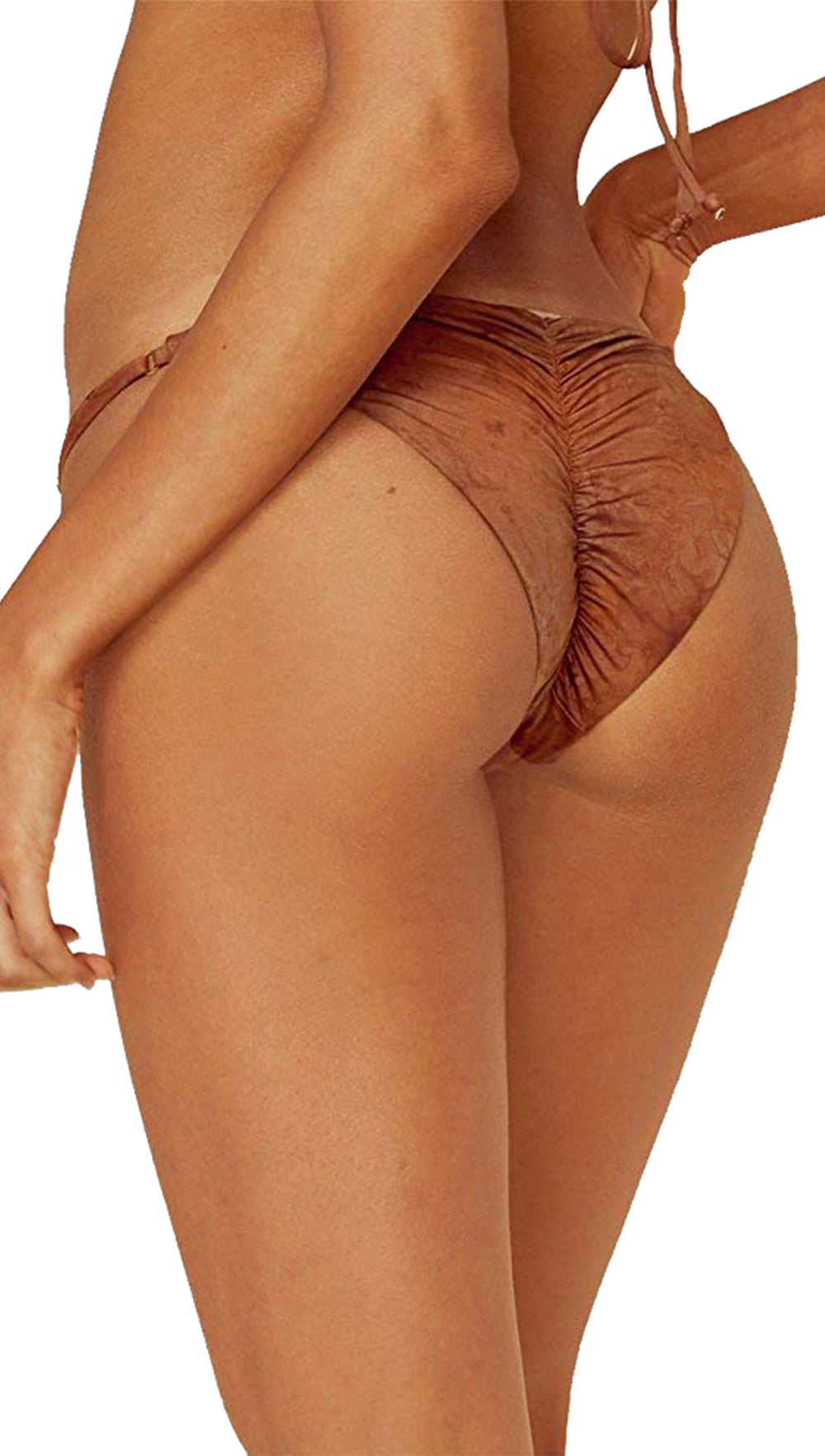 Blue Life Swim Sweetheart Skimpy Bikini Bottom Brown Truffle Tie Dye Print Swimwear