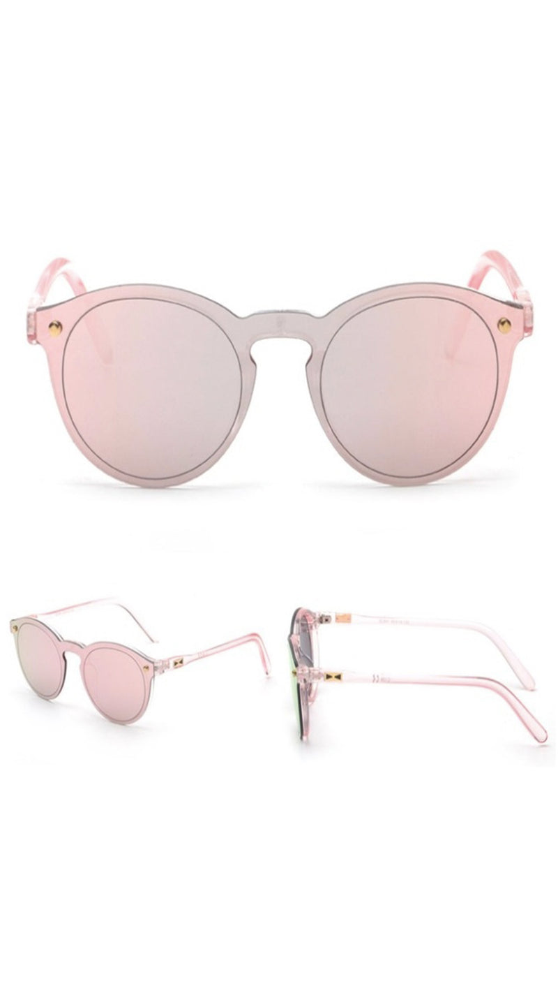 Charlie Shop Shade Sunglasses Rose Gold Reflective Mirror Lens Pink