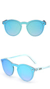 Fashion Shades Mirror Reflective Single Lens SUnglasses Blue