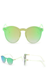 Fashion Shades Mirror Reflective Single Lens SUnglasses Green