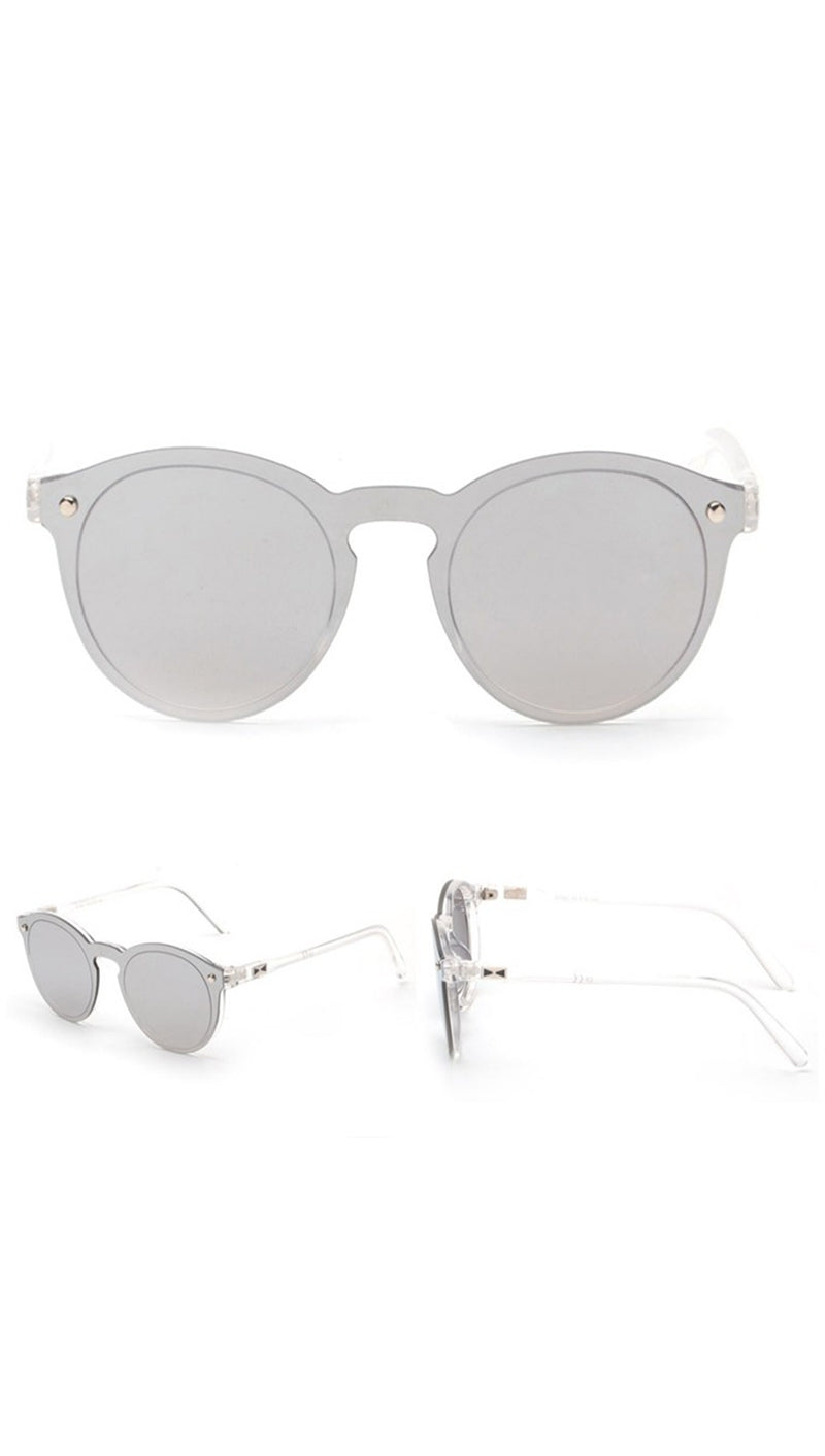 Charlie Shade Sunglasses Silver Mirror Reflective Designer