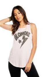 Chaser Blondie Star Muscle Tank Pink