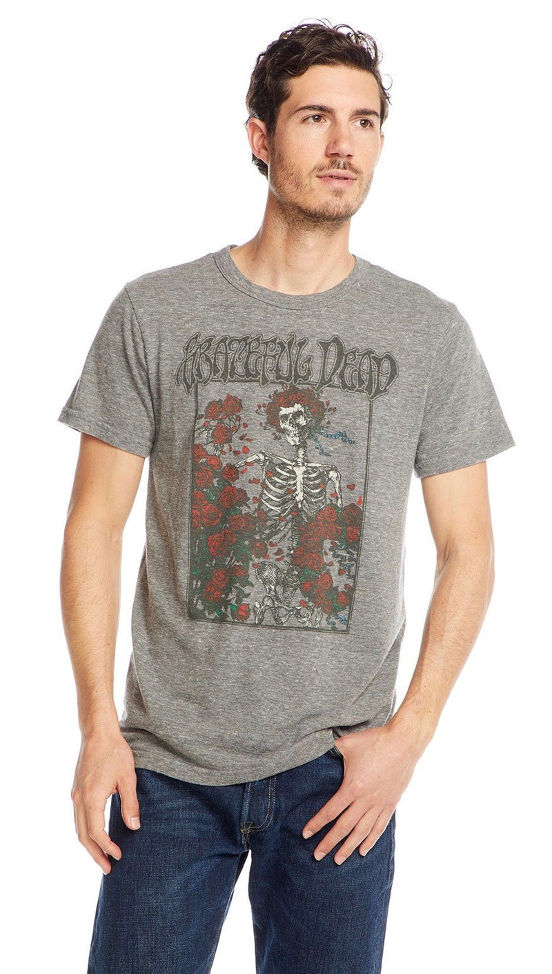 Chaser LA Grateful Dead Skeleton Box of Roses Triblend Mens Tee