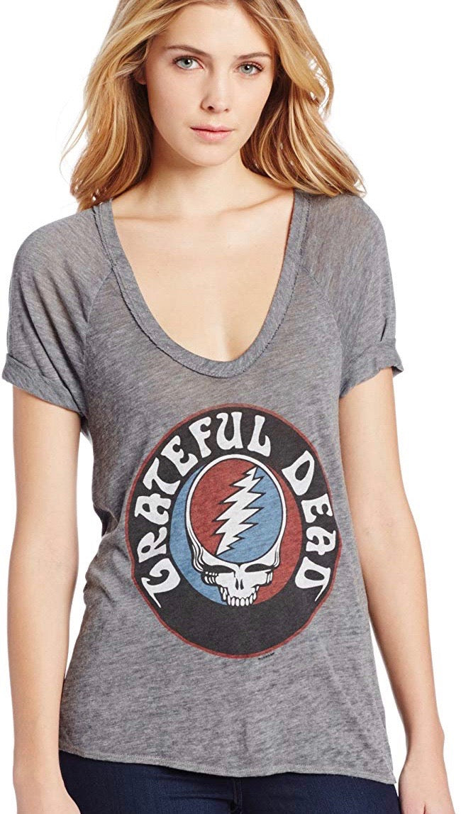 Chaser Grateful Dead Steal Your Face Logo Shirt Streaky Grey | ShopAA