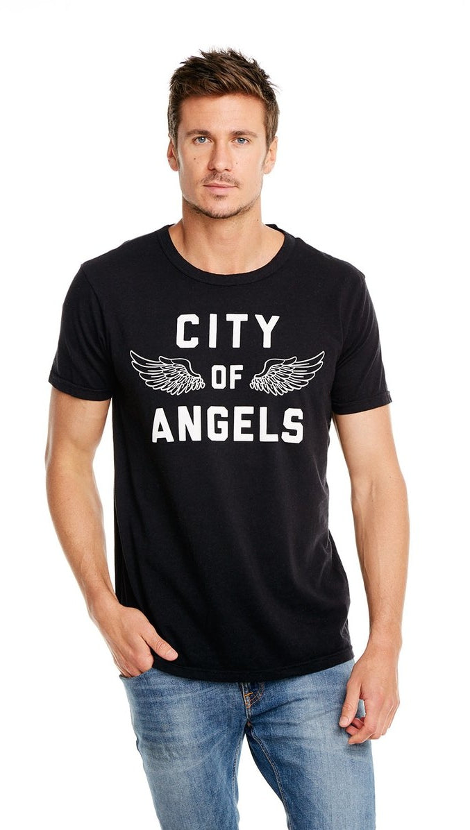 Chaser LA City Of Angels Mens Wings Tee Black Tee Shirt I ShopAA