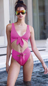 Beach Riot Dallas Bikini Tie Scoop Top Magenta Pink Swim I ShopAA