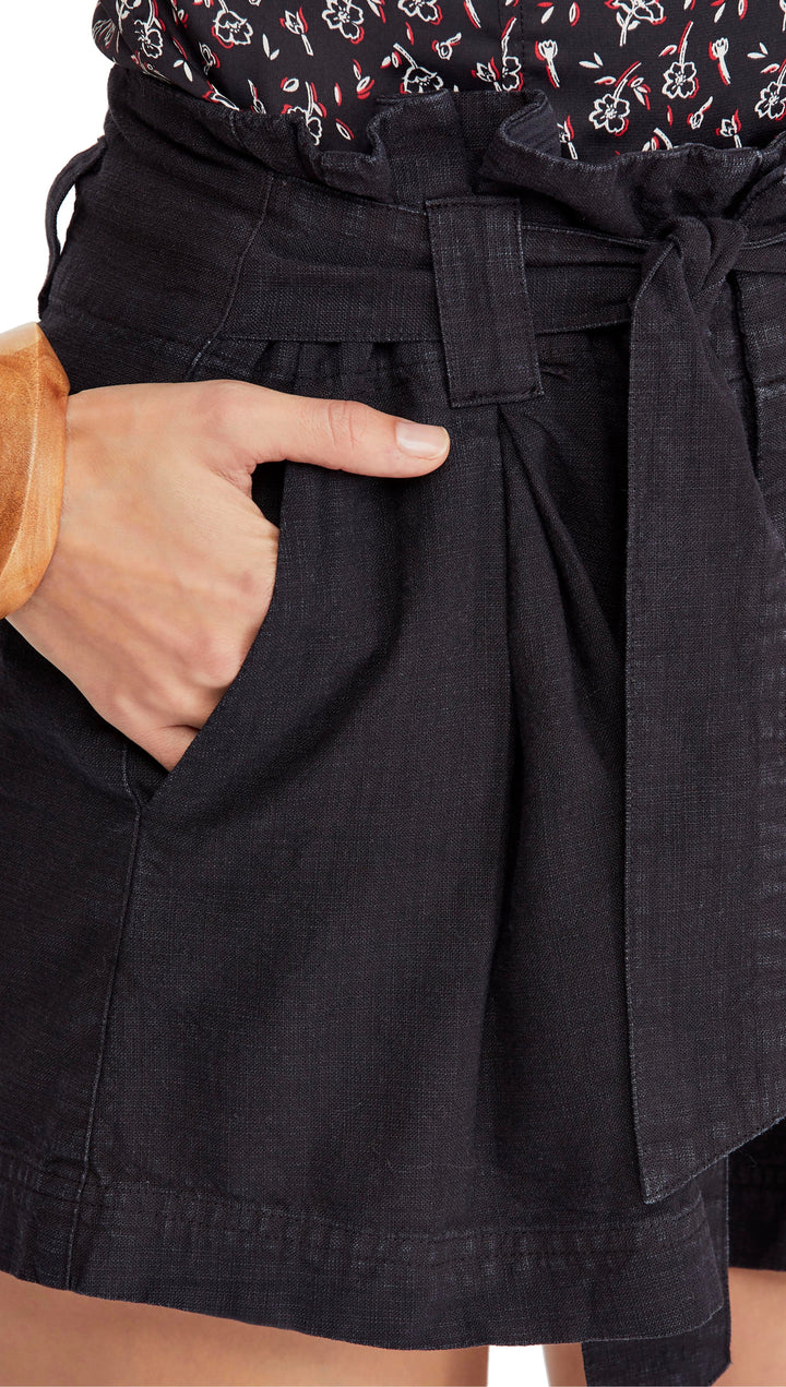 Free People Everywhere You Go Cargo Paperbag Shorts Black I ShopAA