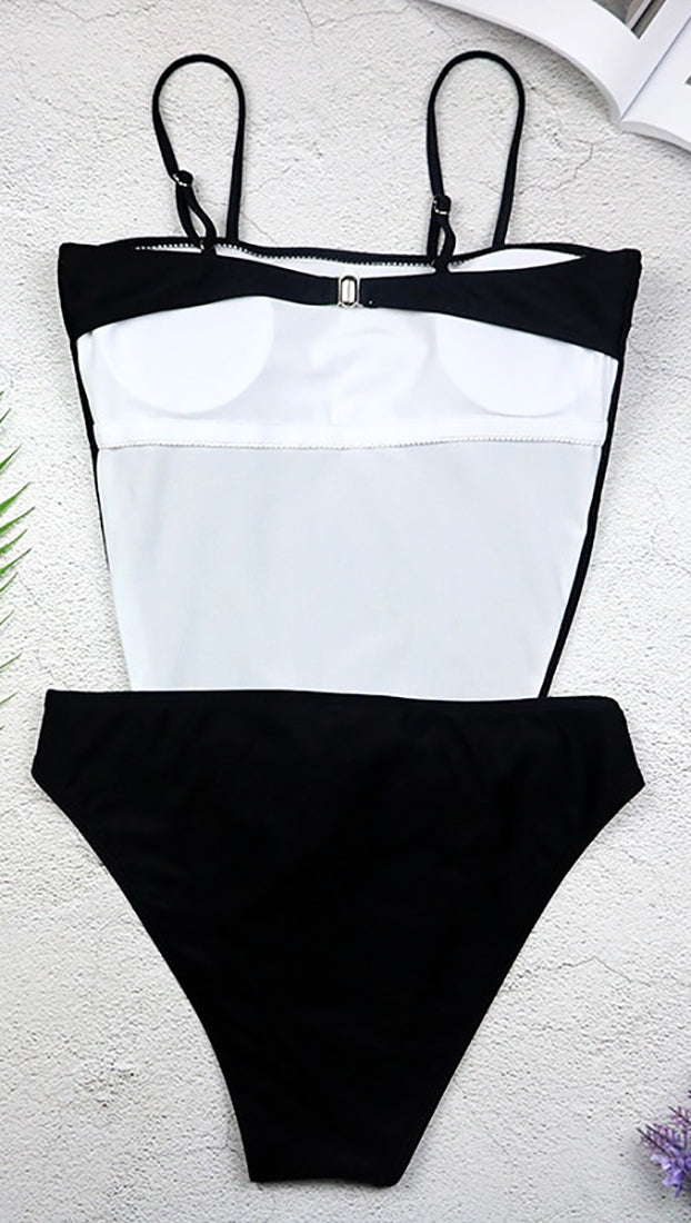 Adrianna One Piece Front Tie Swimwear Monokini Black | ShopAA