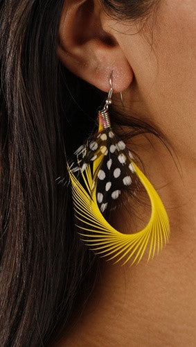 Apparel Addiction Feather Loop Earrings available in multiple colors
