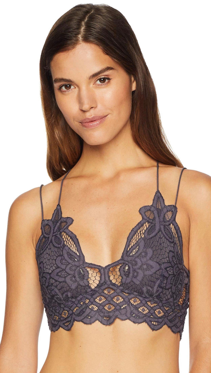 Free People Adella Bralette Charcoal Grey Bra Top Intimates | ShopAA