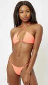 Frankies Bikinis Pamela Swim Tri Top Neon Coral Orange | ShopAA