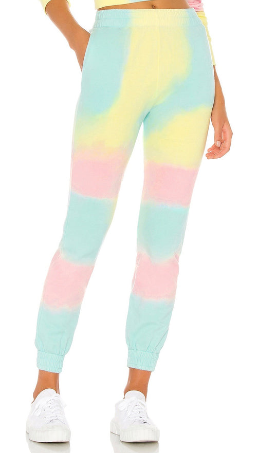 Frankies Bikinis Aiden Rainbow Tie Dye Slim Fit Sweatpants Active Pants I ShopAA