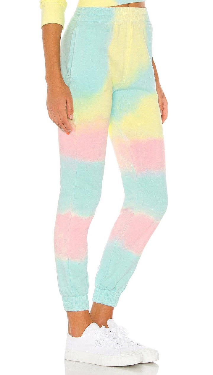 Frankies Bikinis Aiden Rainbow Tie Dye Slim Fit Sweatpants I ShopAA