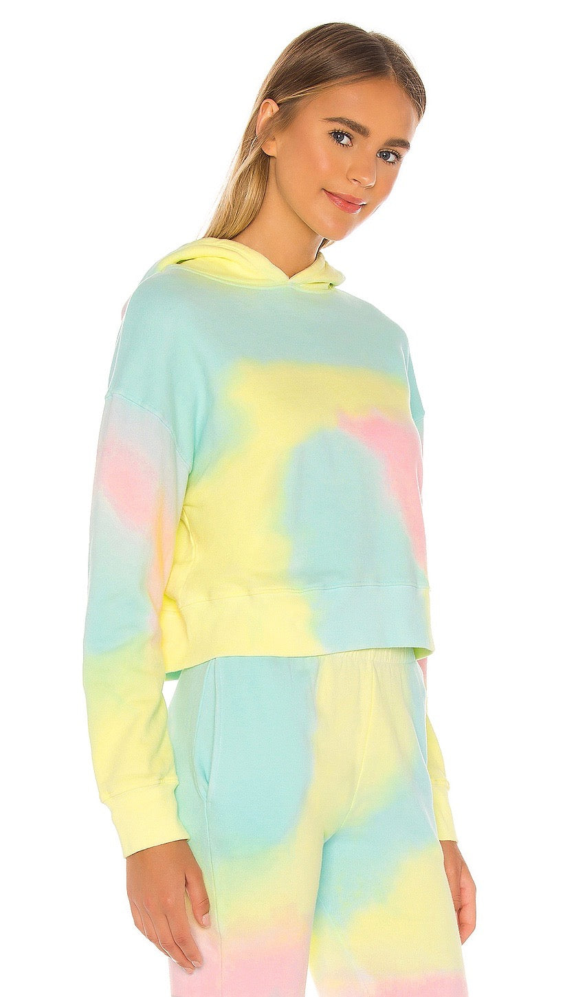 Frankies Bikinis Burl Rainbow Tie Dye Crop Sweatshirt Top I ShopAA