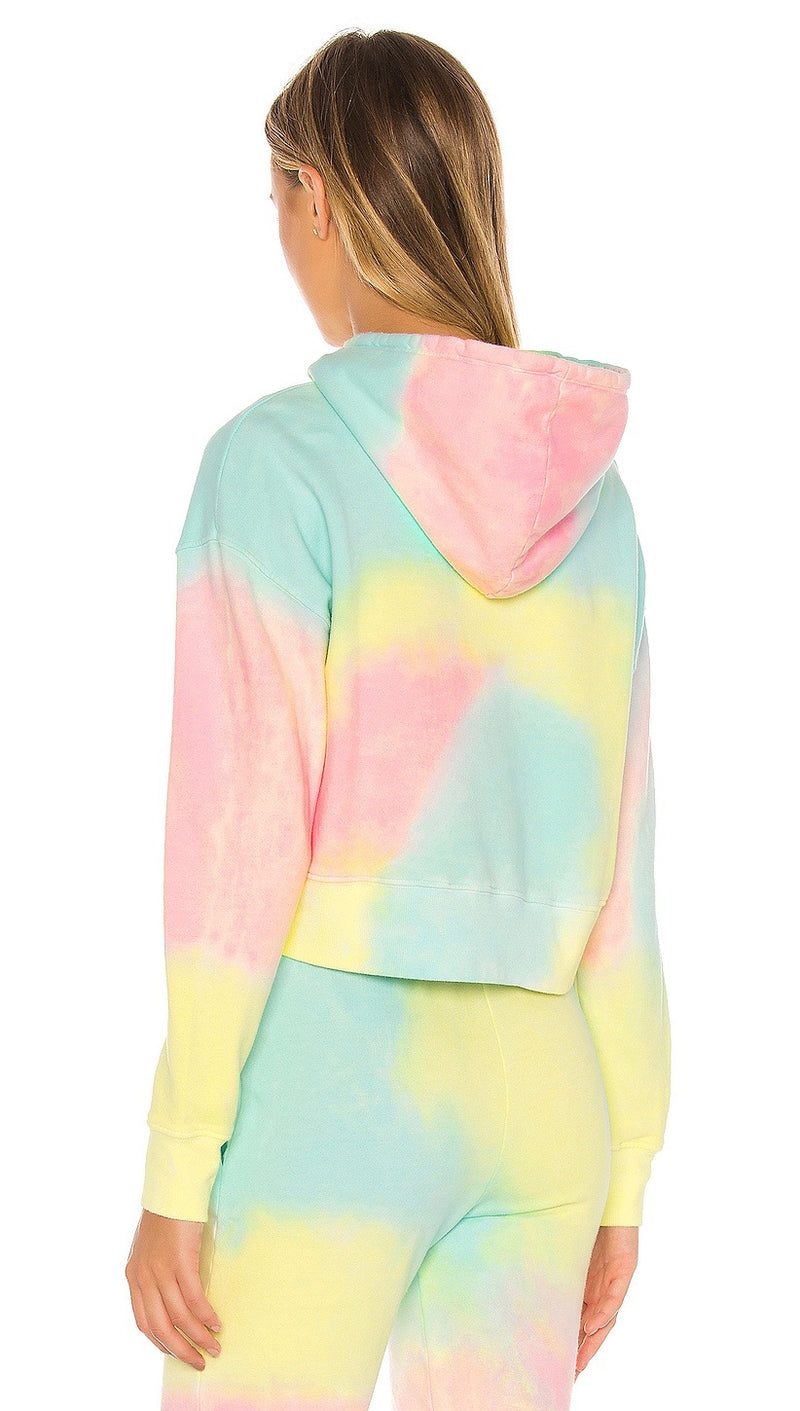 Frankies Bikinis Burl Rainbow Tie Dye Crop Sweatshirt Top I ShopAA