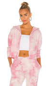 Frankies Bikinis Ranger Heavenly Pink Tie Dye Sweatshirt Zip-up Hoody I ShopAA