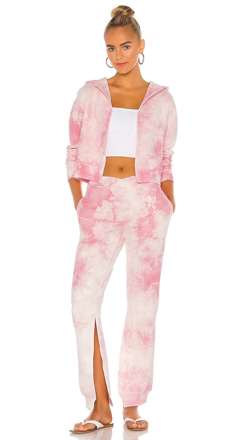 Frankies Bikinis Ranger Heavenly Pink Tie Dye Sweatshirt Hoody Sweat Set I ShopAA