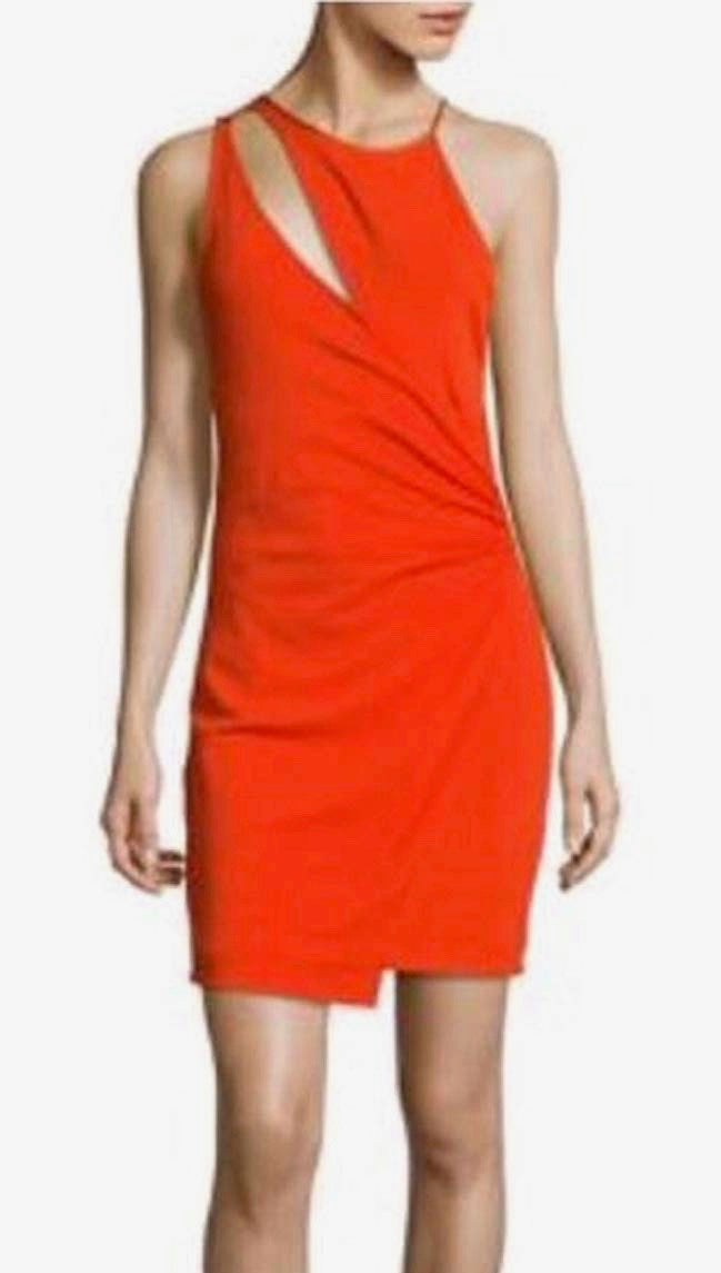 Free People Toast To That Mini Dress Bright Red Orange