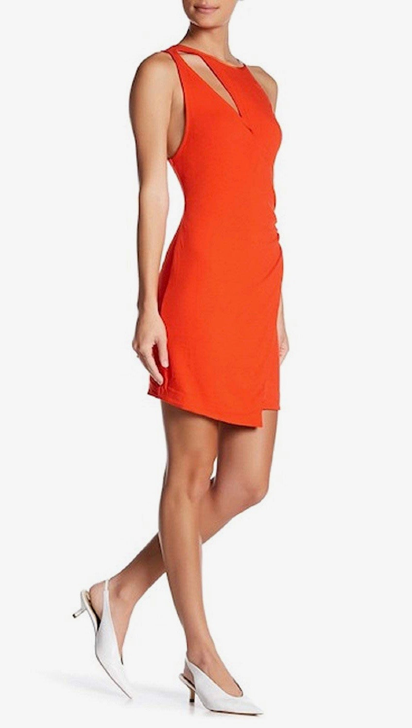 Free People Toast To That Mini Dress Bright Red Orange