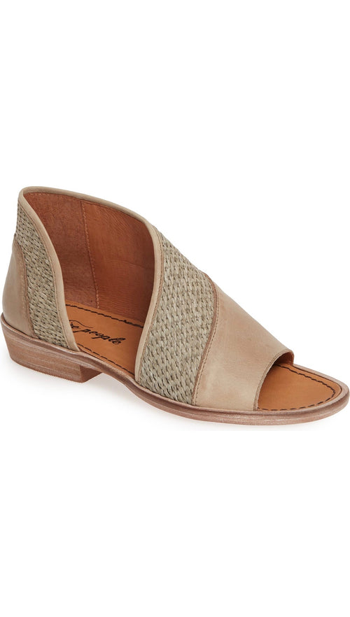 Free People Mont Blanc Sandal Green Textured Slip On D'Orsay Shoes | ShopAA